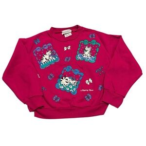 Vintage 90s Youth Small Cat Bows Sweatshirt